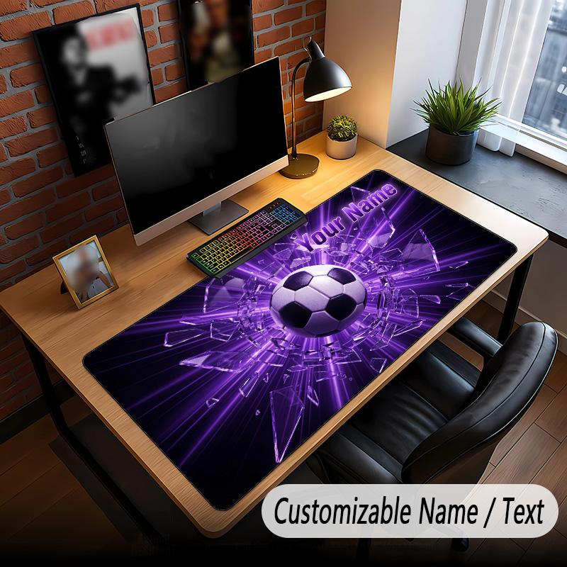 Soccer Theme Custom Mouse Pad Personalized With Name Text Customized Desk Mat For Office Home Decor