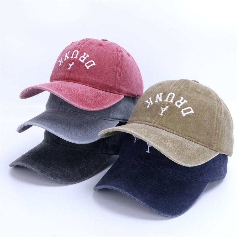 Men's Washed Baseball Cap, American Retro Style With Letter Embroidery, Soft-Top Caps, Dad Hat
