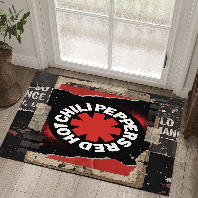 Red Hot Chili Peppers Design Crystal Velvet Carpet Cozy Non?Slip Printed Rug For Bedroom Living Room Entrance