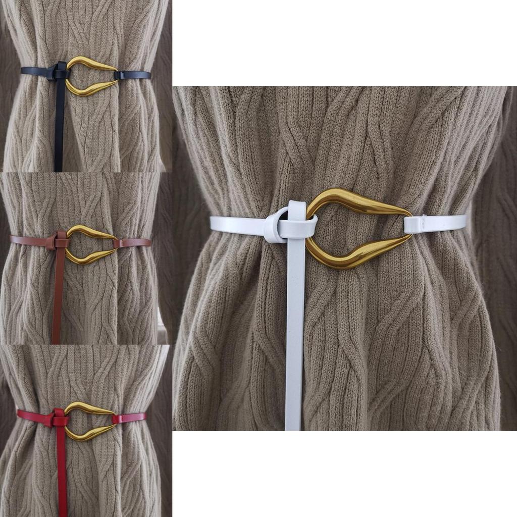 Womens Fashion Leather Belt With Metal Buckle For Dresses And Sweaters