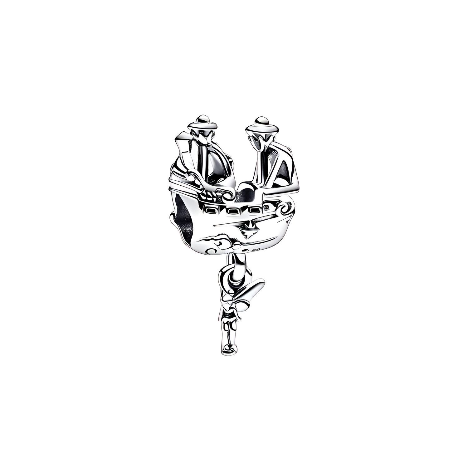 Pandora Disney Tinker Bell And Captain Hook Pirate Ship Charm Pendant Women pendant Silver 792521C00 Silver,F