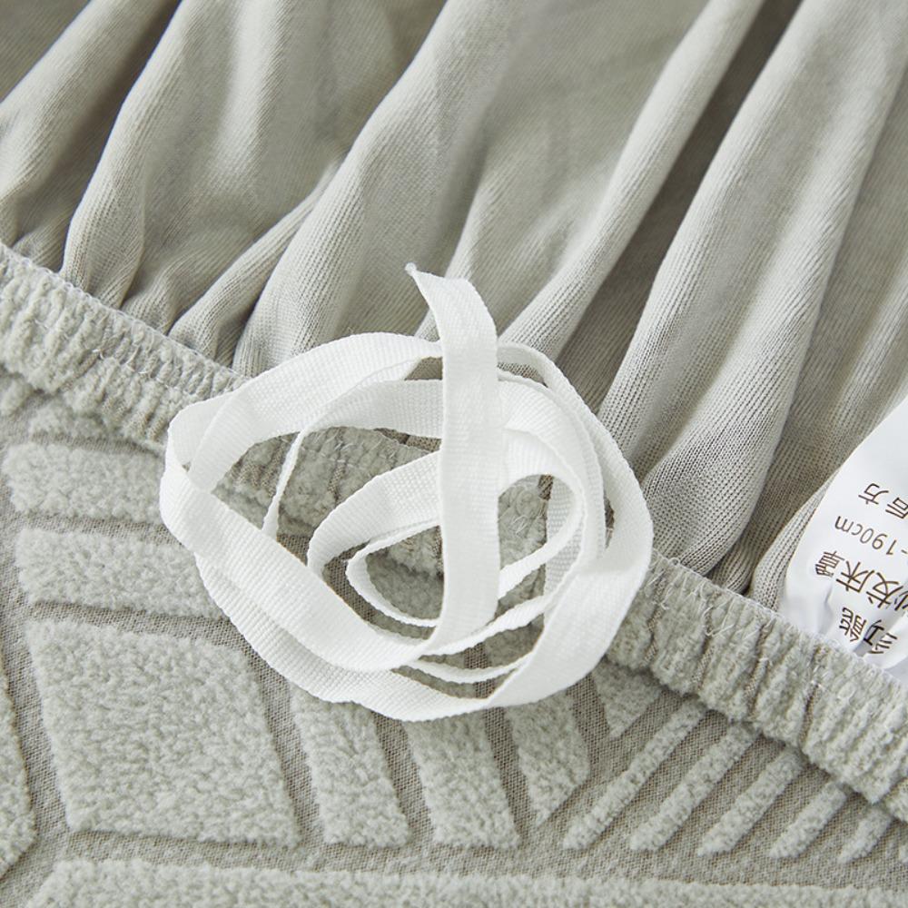 Stretch Solid Color Armless Sofa Bed Cover Foldable 3D Jacquard Fleece Lazy Sofa Bedding