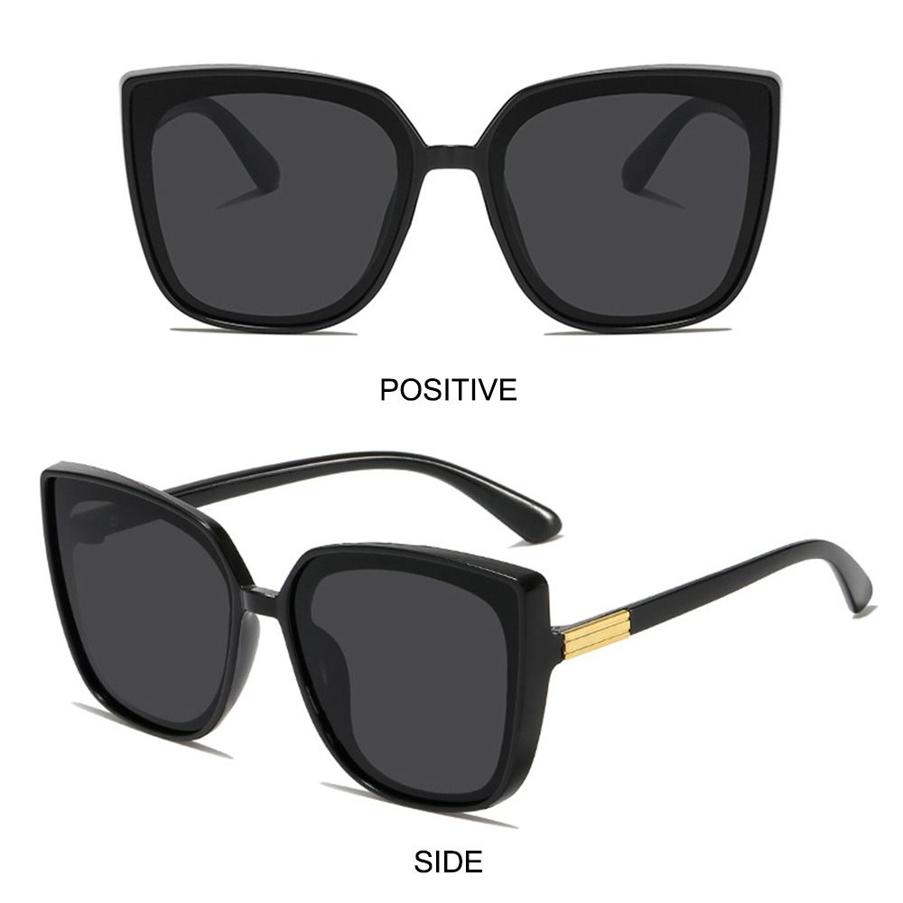 Big Frame Cat Eye Sunglasses UV400 Protection Cosplay Camping Fishing Stage Performance Black Shades Oversized Sun Glasses