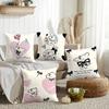 Cartoon Puppy Cushion Cover Short Plush Double-Sided Printing Home Machine Washable In Warm Winter Pillow Cover