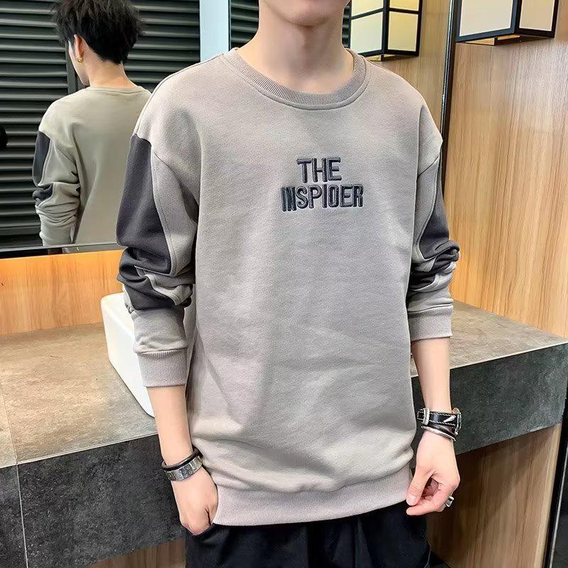 

Men s Trendy Fleece Long-Sleeve Sweatshirt for Spring and Autumn Double Extra Large светло-серый