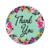 Darling Souvenir Round 45 Pcs Floral & Vines Border Black Thank You Stickers Envelope Seal-1.6