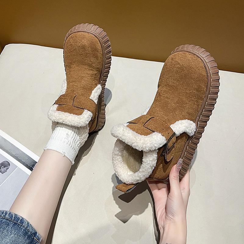

Женская модная легкая обувь на толстой подошве, увеличивающая рост, зимние теплые меховые сноубутсы с плюшевой подкладкой, нескользящие, повседневные спортивные хлопковые ботинки 40 верблюд