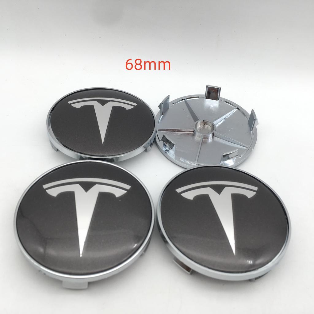 ALY1 4pcs 56mm 60mm 68mm For Tesla Model 3 Model Y Model S X Car Emblem Wheel Hub Center Cap Badge Covers Decals Styling Accessories