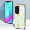Fruit Lemon Phone Case For Samsung S26 S25 S24 FE S23 S22 S21 Plus S20 Ultra Note20Ultra Black Glass Cover