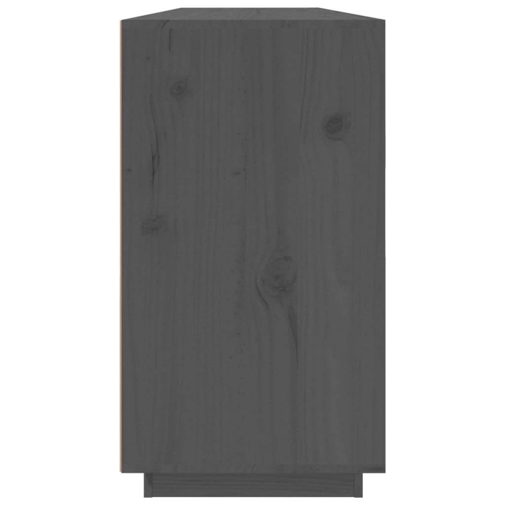 Vidaxl Komoda, Szara, 100X40X75 Cm, Lite Drewno Sosnowe