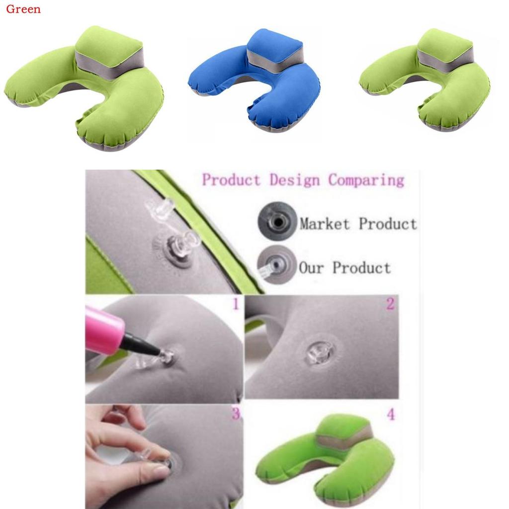 Luxurious Inflatable Travel Pillow Set With Eye Mask And Earplugs For Airplane Comfort