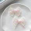 Hairpin Embroidery Lace Ribbon Bowknot Decor Hair Clip with Imitation Pearls Bangs Ponytails Buns Hair Accessories