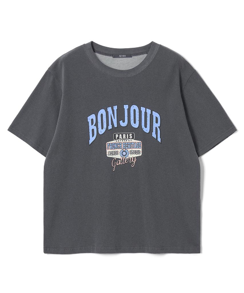 ADHOC Women'S Bonjour Artwork T-Shirt (2 Colors) (Hc5Sta7)