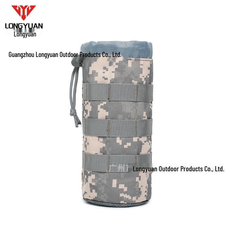 Outdoor Camouflage Tactical Water Bottle Sleeve with Mesh Drawstring