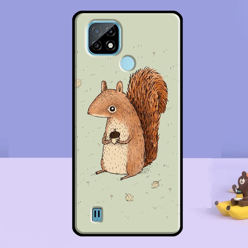 Cartoon Squirrel Case For Realme C75 C67 C61 C55 C53 C51 C35 C21Y C25S GT 7 Pro 6 6T 10 11 12 13 14 Pro Plus