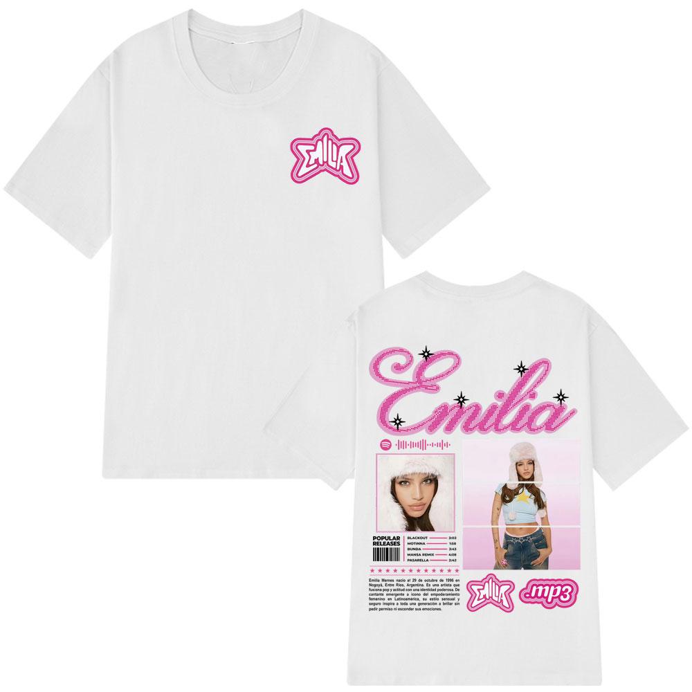 2025 Summer Graphic  Singer Emilia Mernes MP3 Tour Clothing for Men Aesthetic 100 Pure Cotton Breathable Leisure Tshirt Y2k