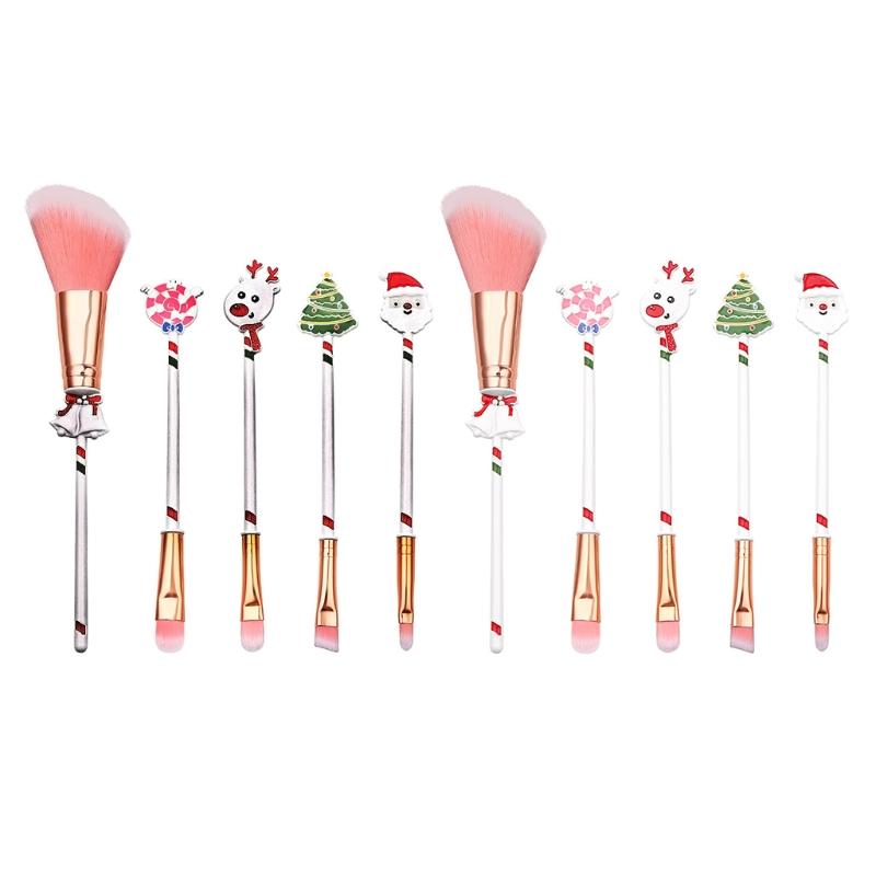 Buy 5pcs Christmas Makeup Brushes Set Foundation Powder Blush Eyeshadow ...