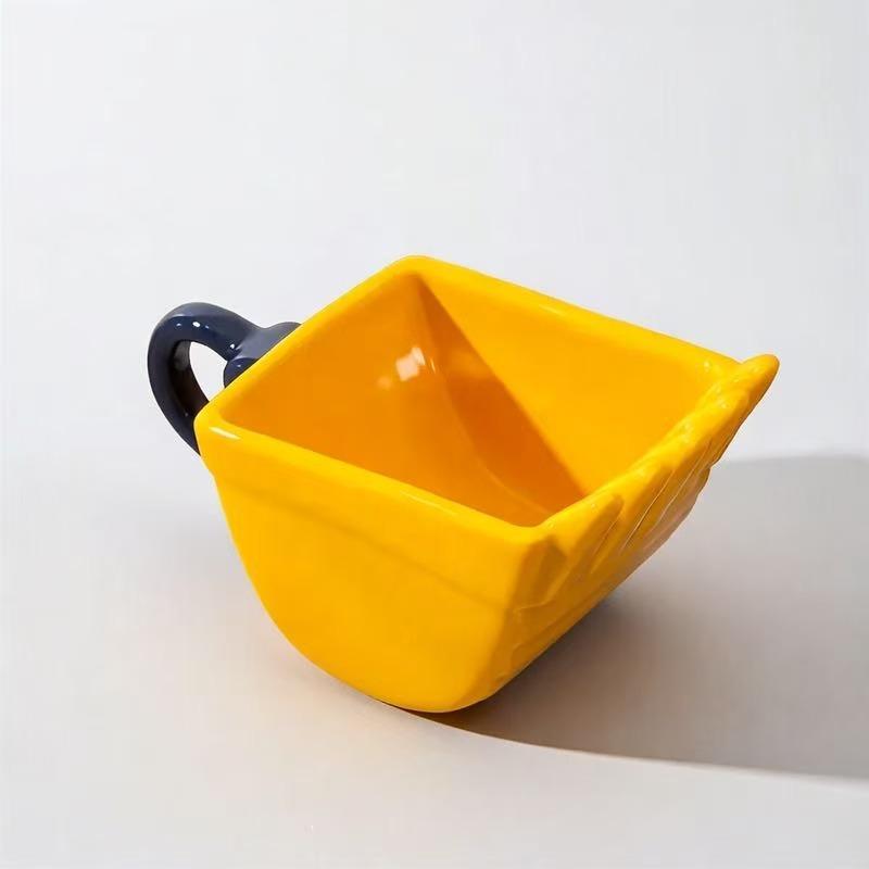 Creative Ceramic Mug Toothed Rim Spoon Holder Two Tone Glaze Small Capacity For Coffee Dessert Breakfast Home Cafe Use