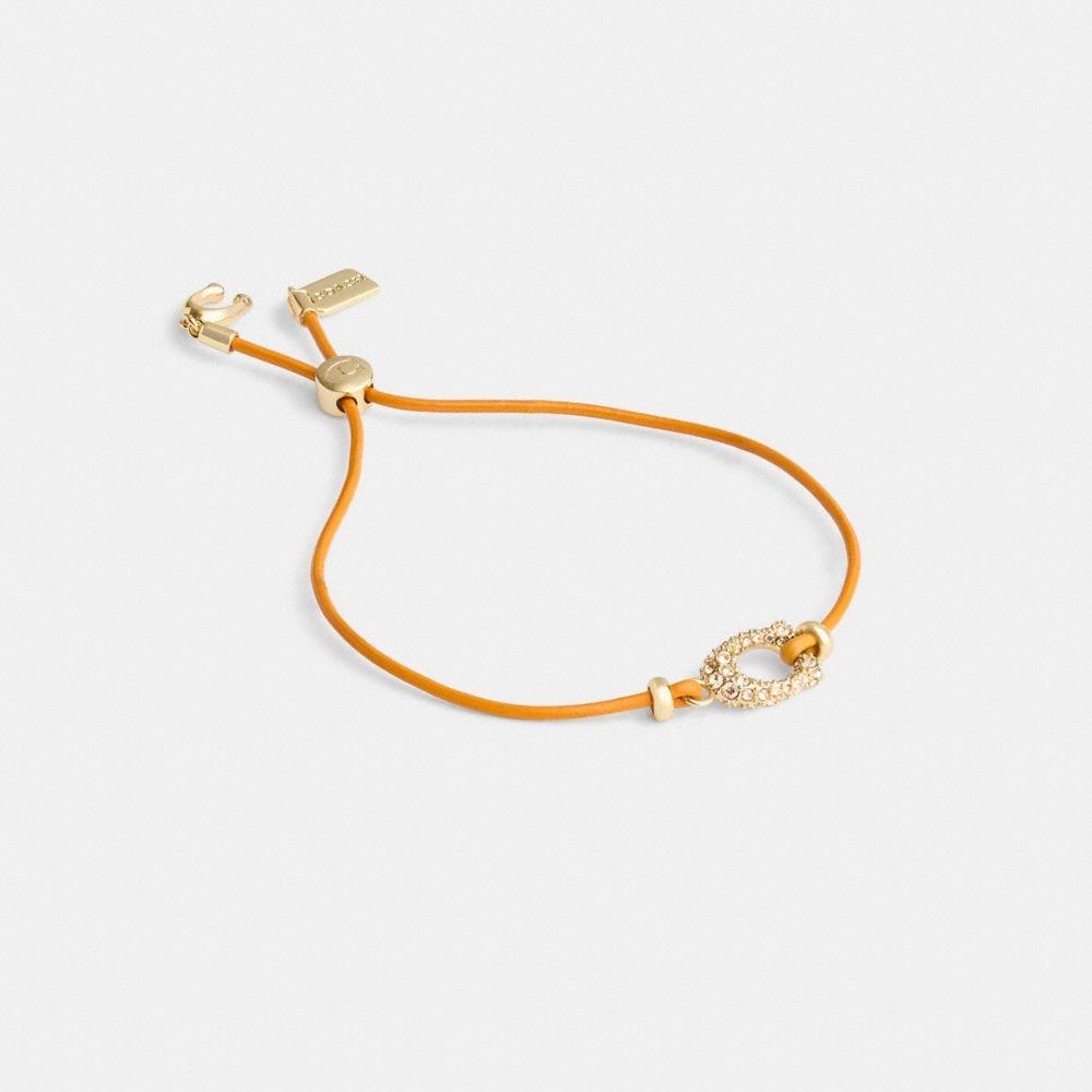

Coach Pav Signature кожаный браслет-слайдер Cv205 Ujh Gold Orange Marl