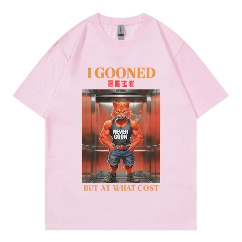 I Gooned But At What Cost Funny T-shirt Japanese Goon Meme Graphic T Shirts Men's Women's Casual Fashion Short Sleeve T-shirts