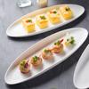 Creative Saury Plate Japanese Dish Household Light Luxury Sushi Plate White Cake Plate Ceramic Tableware