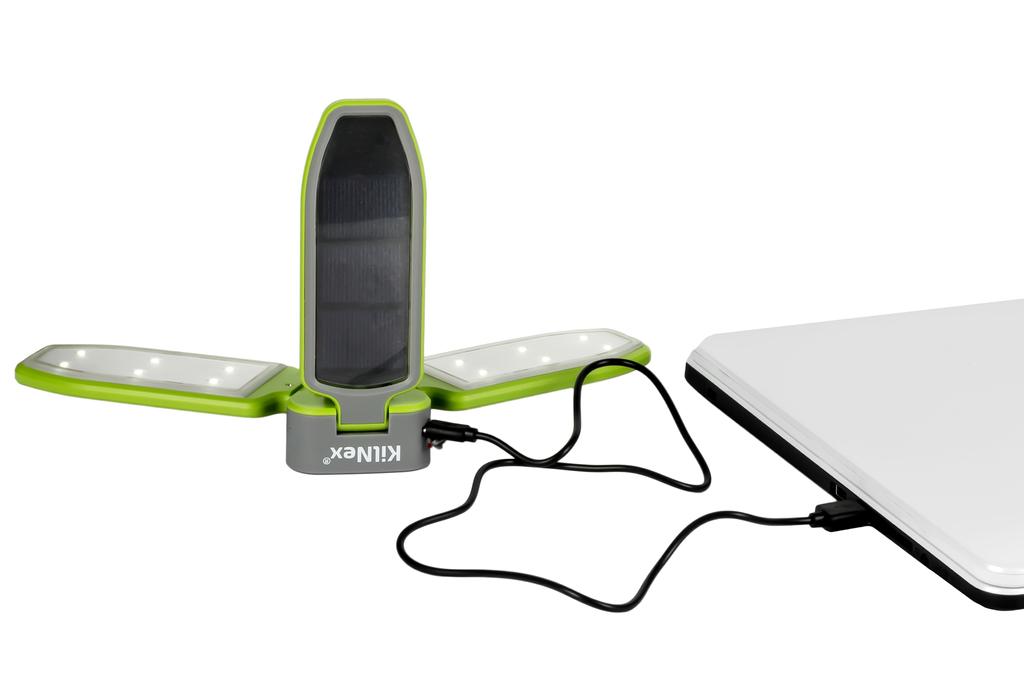 Latarka na baterie słoneczne Kilnex „płatki” + powerbank 2600 mah (ip 40)