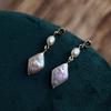 Natural Rhombus Baroque Pearl Small Earrings Natural Unique Small Irregular Earrings Women's Retro Stud Earrings