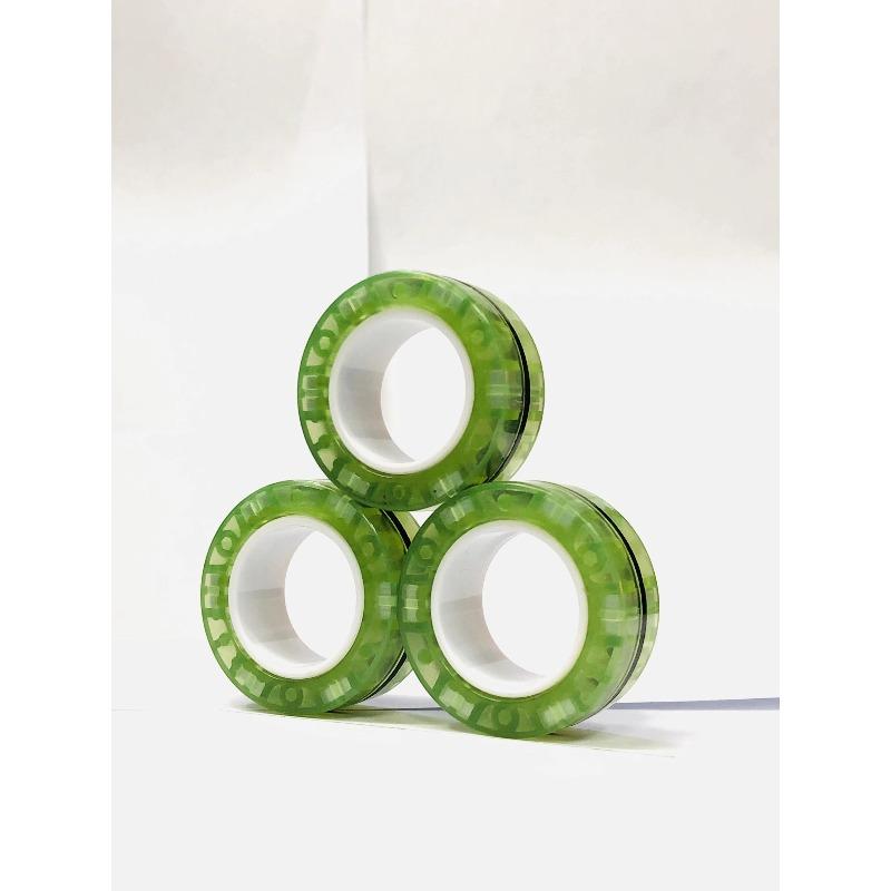 3pcs Anillos Magnéticos para Dedos Coloridos Set de Juguetes Fidget Imanes para Adultos Anillos Giratorios para Aliviar el Estrés Alivio de la Ansiedad Terapia