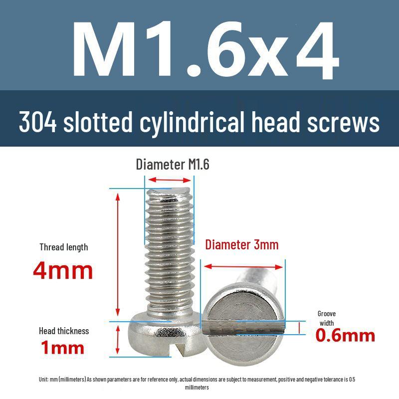 Yigu 304 Stainless Steel Slotted Pan Head Screws M1.6-M10