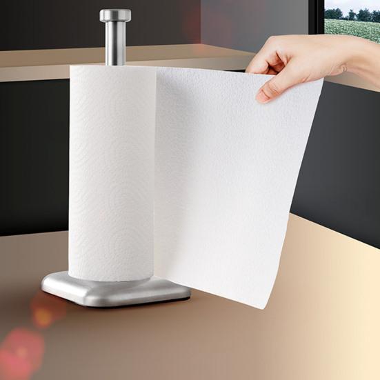 Countertop Paper Towel Holder with Stable Base Polished Surface Rustproof Paper Towel Roll Holder for Bathroom Kitchen