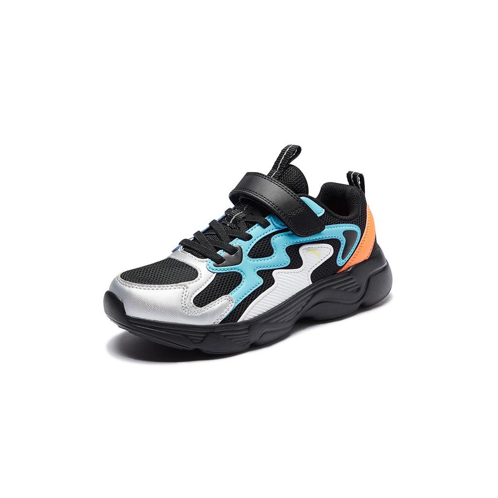 Anta Kids Comfortable Breathable Non-Slip Durable Low-Top Casual Shoes Kids sneaker Black Lake-Blue Silver 312448821U-3