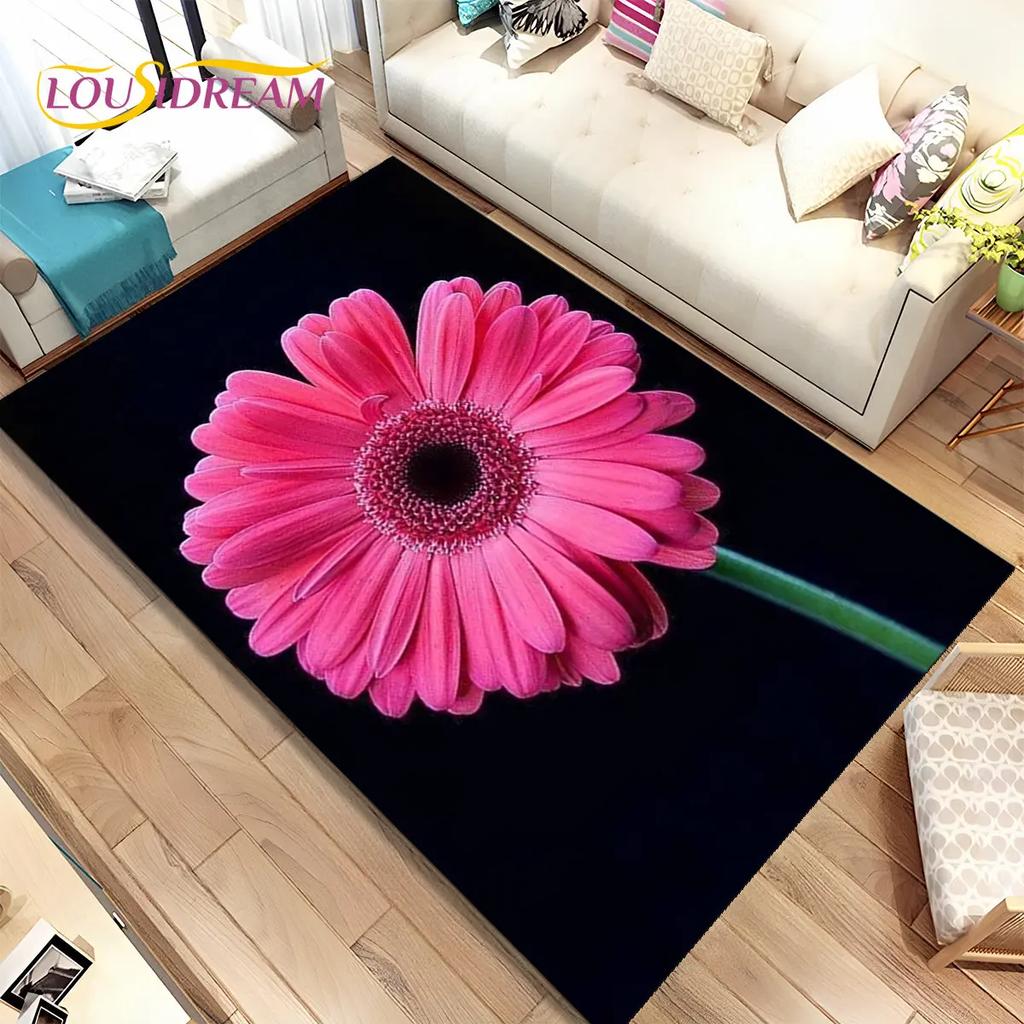 Nordic 3D Daisy Flower Area Rug,Carpet Rug for Home Living Room Children Bedroom Sofa Doormat Decor,kids Play Non-slip Floor Mat