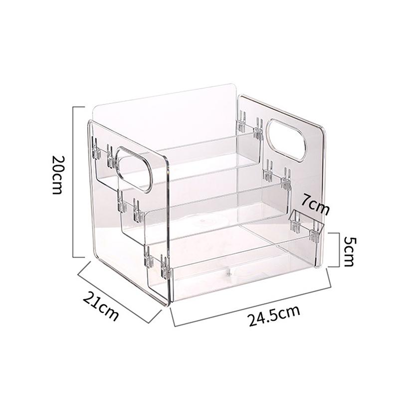 Clear Acrylic Makeup Organizer,Multifunctional Cosmetic Storage Rack With Portable Handle,Desktop Organizer
