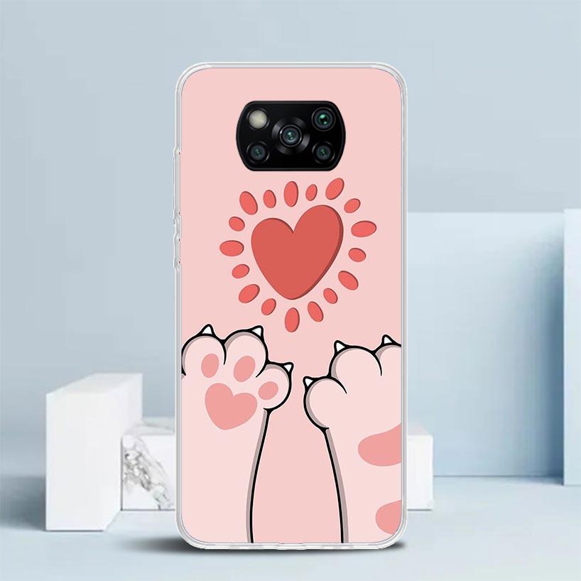 Cat Footprint Funny Paw Cute Phone Case For Xiaomi Poco F7 Ultra X5 X6 X7 Pro M7 Redmi 15C 15 13C 13 12C 12 10C 10 10A 9 9C 9A 9