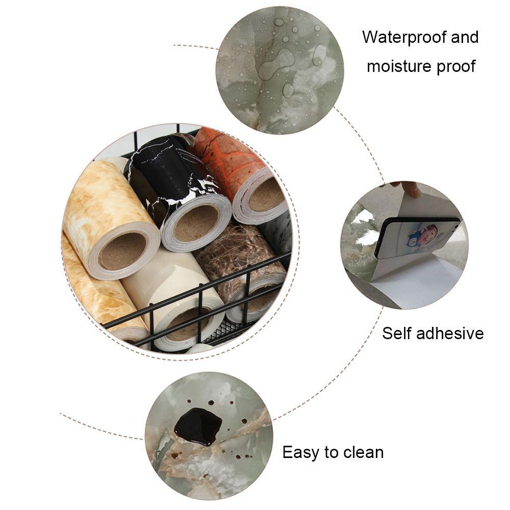 PVC Self-adhesive Vinyl Decals Skirting Line Marble Wall Border Stickers Baseboard Waist Line Wallpaper