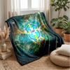 Brazil Football Printed Flannel Blanket Skin Friendly Warm Decorative Throw for Indoor Couch Bed Daily Use