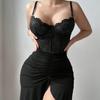 Sexy Women S Two Piece Lingerie Set Lace Mesh Underwear Dress