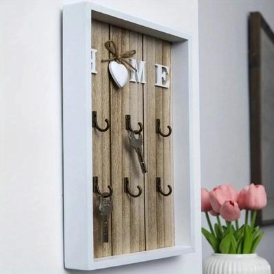 1 pieza de gancho de madera para llaves de metal, para decoración de pared del hogar, para la entrada de la sala de estar, estante de almacenamiento