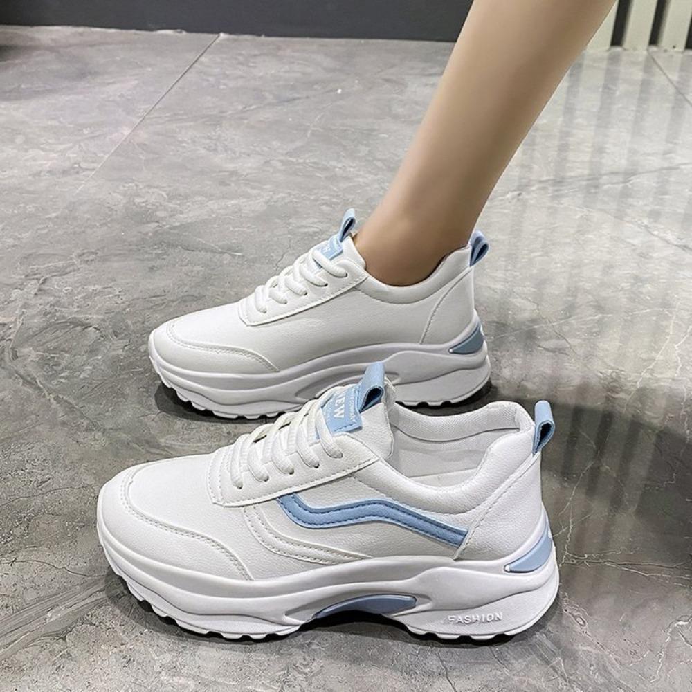 

Casual Women Thick-soled Sneakers Fashion Spring Autumn Summer spring autumn lace-up Vulcanized Shoes Mesh Rubber Non-slip New 36
