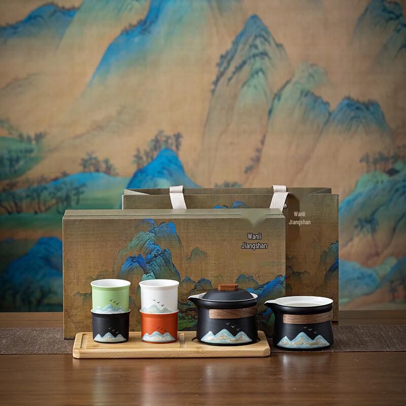 Chinese Chic  Wanli Jiangshan  Travel Tea Set