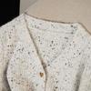 Women's Sweet Chic V-Neck Knit Cardigan with Heart Buttons