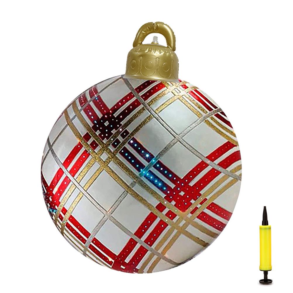 23.6 Inch Christmas Ball Christmas Indoor Outdoor Crafts Decoration PVC Inflatable Ball Family Christmas Holiday Party Ball