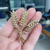 Elegant Wheat Ear Crystal Brooch – Luxury Women's Accessory for Scarves and Waist Pinning