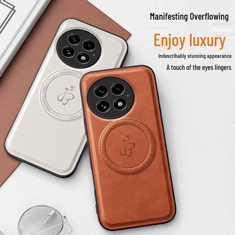 OnePlus 13 Leather Magnetic Case for Nord 5/4 with Stand, Drop-Proof Protection