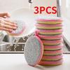 3Pcs Double Sides Cleaning Sponge Pan Pot Dish Clean Sponge Household Cleaning Tools Dishwashing Brushes