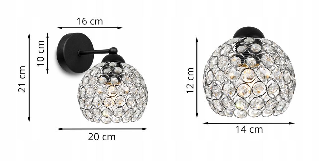MODERN KNKIET LAMP ELEGANT CRYSTALS CHROME