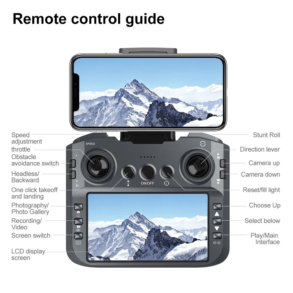 2025 New V666 Drone 4.5inch Screen Professional Aerial Photography 4K HD Camera Obstacle Avoidance Folding Brushless 5G FPV Drone Gift