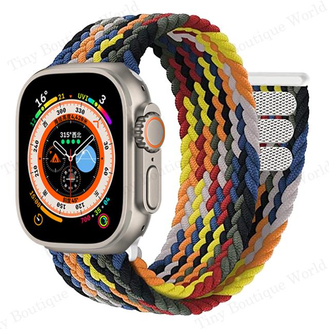 Braided Solo Loop Strap For Apple Watch Ultra 49mm 44mm 45mm 40mm 41mm 42mm Correa Bracelet iWatch Series 8 7 SE 6 5 4 3 Strap