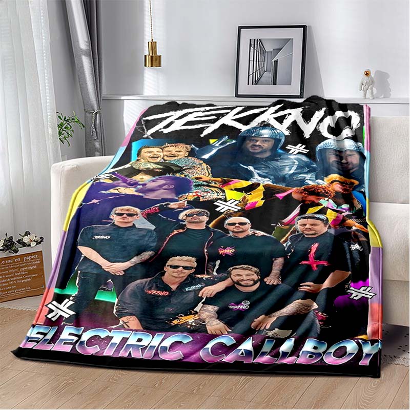 Coperta Peluche Banda Electric Callboy, Per Fan di Musica Rock Roll, Adatta per Soggiorno e Camera da Letto, Calda e Morbida.