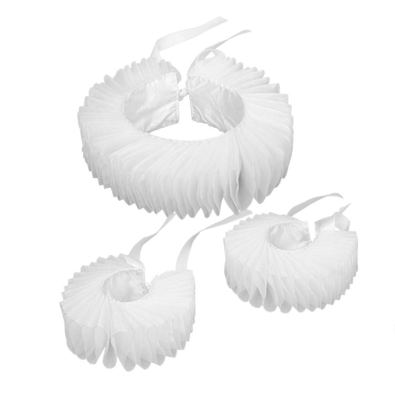 Ruff Collar Ruffled Cosplay Tie for Shirt Blouse Decorative Wristband False Collar Play Costume Accessories
